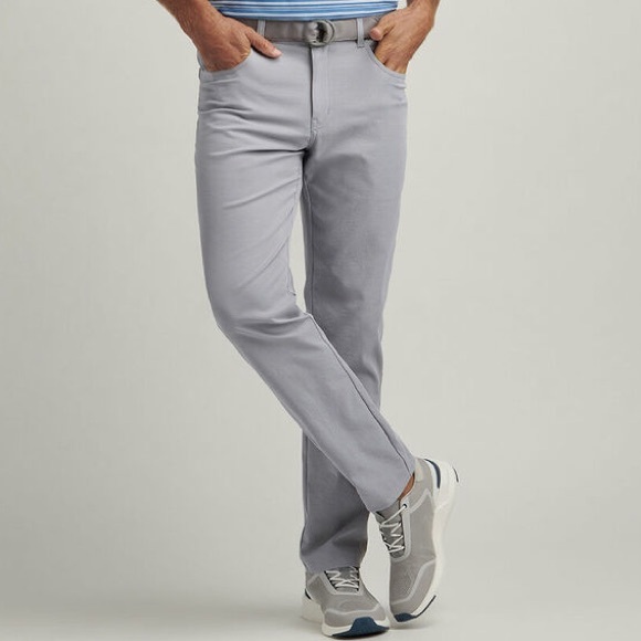 NWT PETER MILLAR CROWN SPORT eb66 Performance five Pocket Pants gale gray 34x30 - Picture 2 of 12